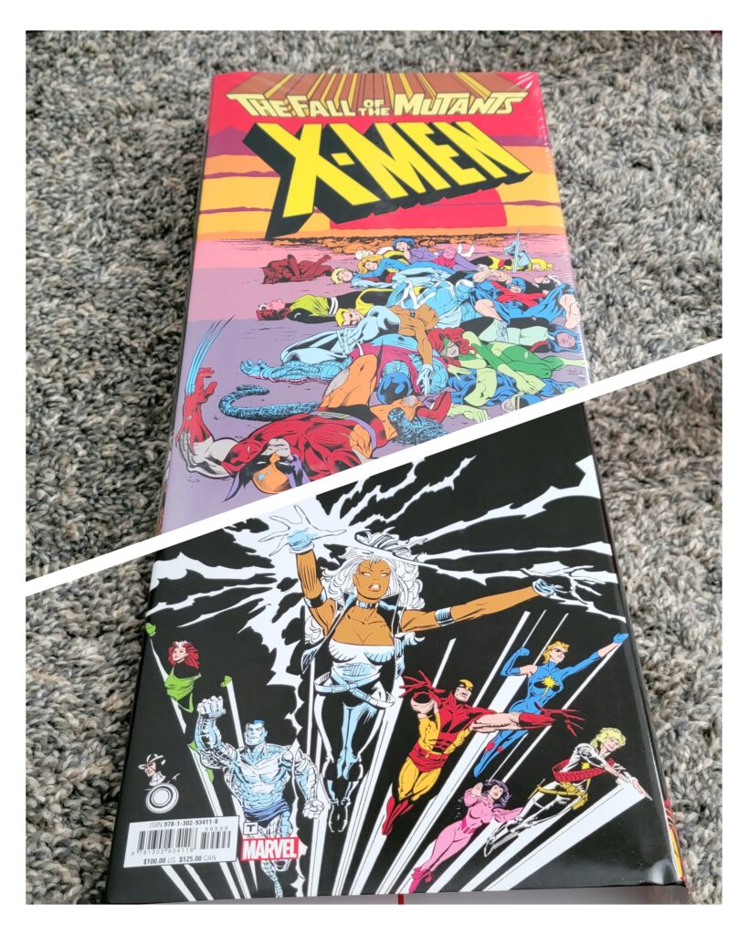 Front and back cover of the Fall of the Mutants comics